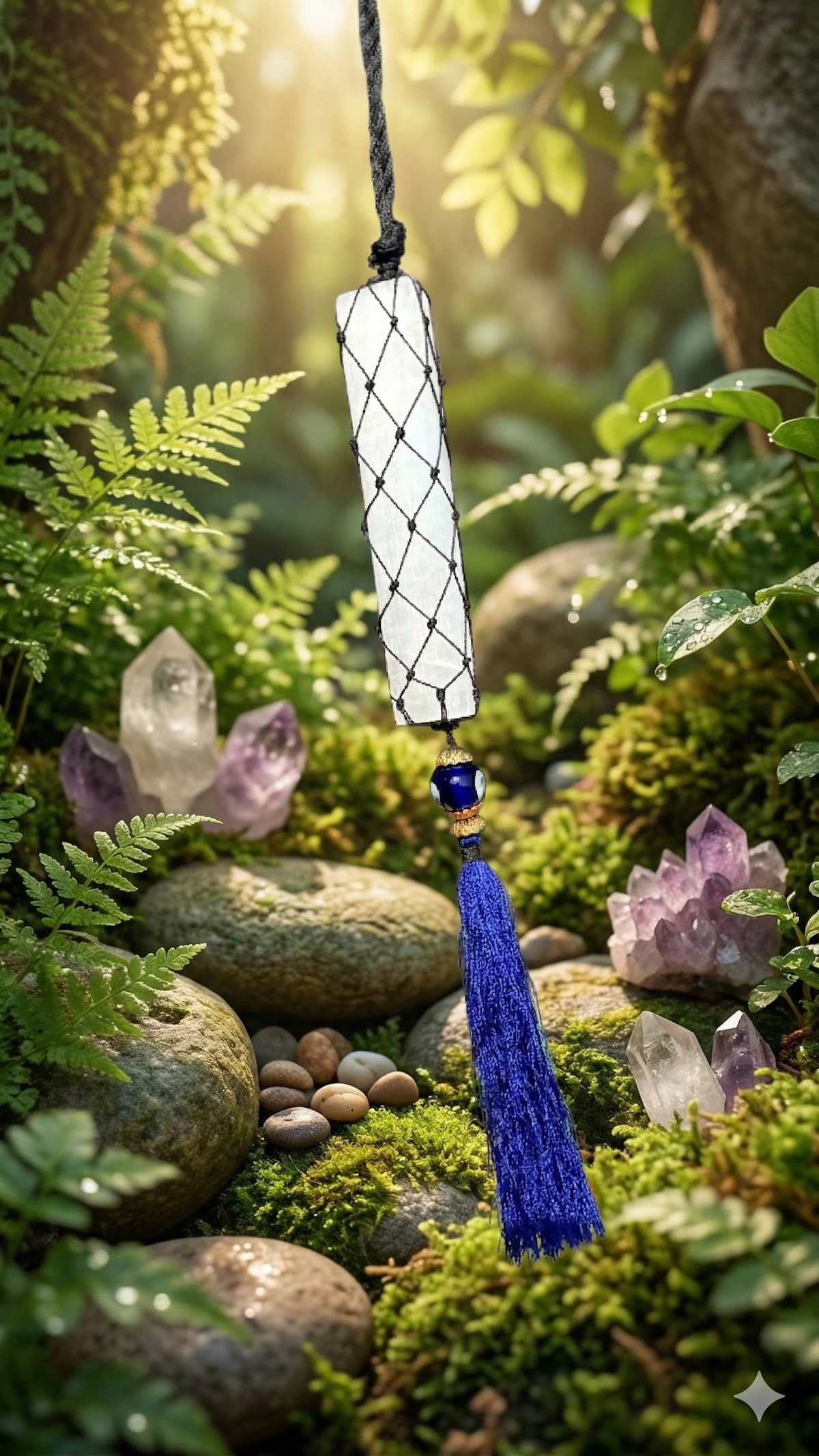 Selenite Evil Eye Hanging Zenara