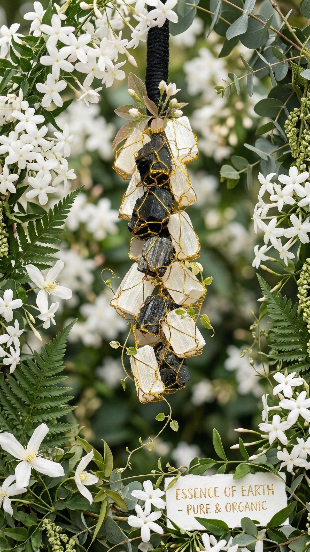 Selenite & Tourmaline Hanging Zenara